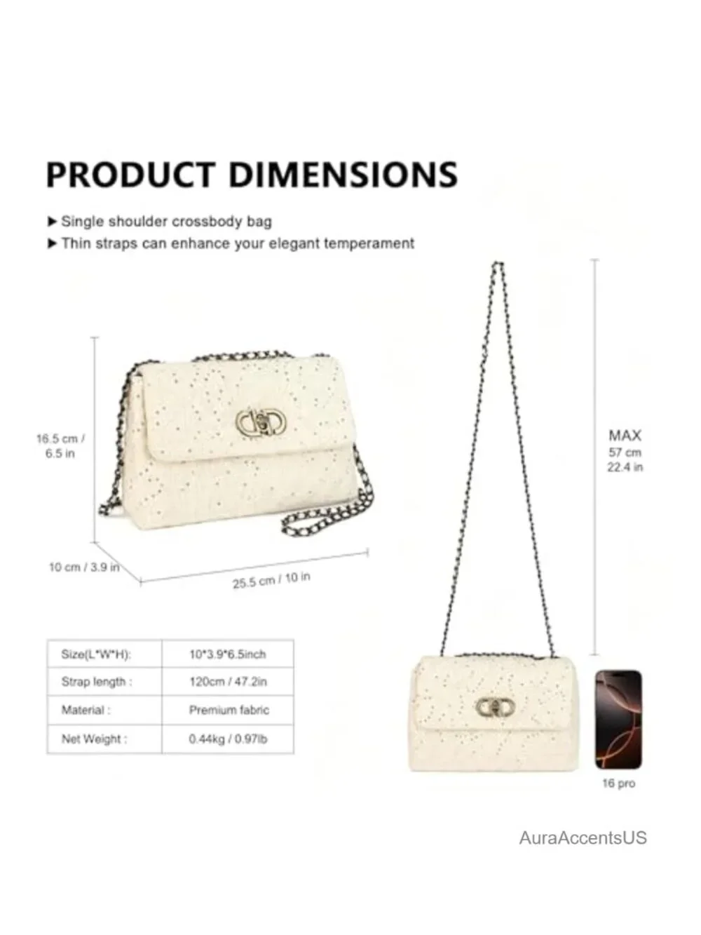 Tweed Quilted Crossbody Bag Flap Evening Clutch Purse